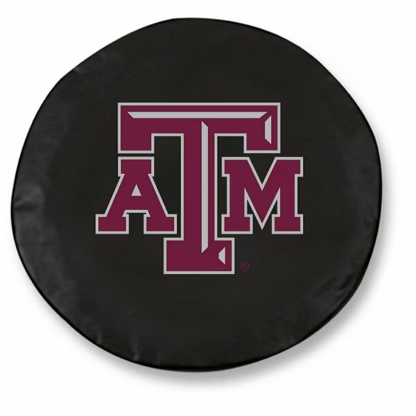 21 1/2 x 8 Texas A&M Tire Cover, Holland Bar Stool Co, Mfr#: TCOTexA-MBK